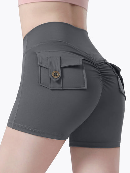 Bare-feel Pocket High-waisted, Tummy-flattening, And Butt-lifting Yoga Shorts