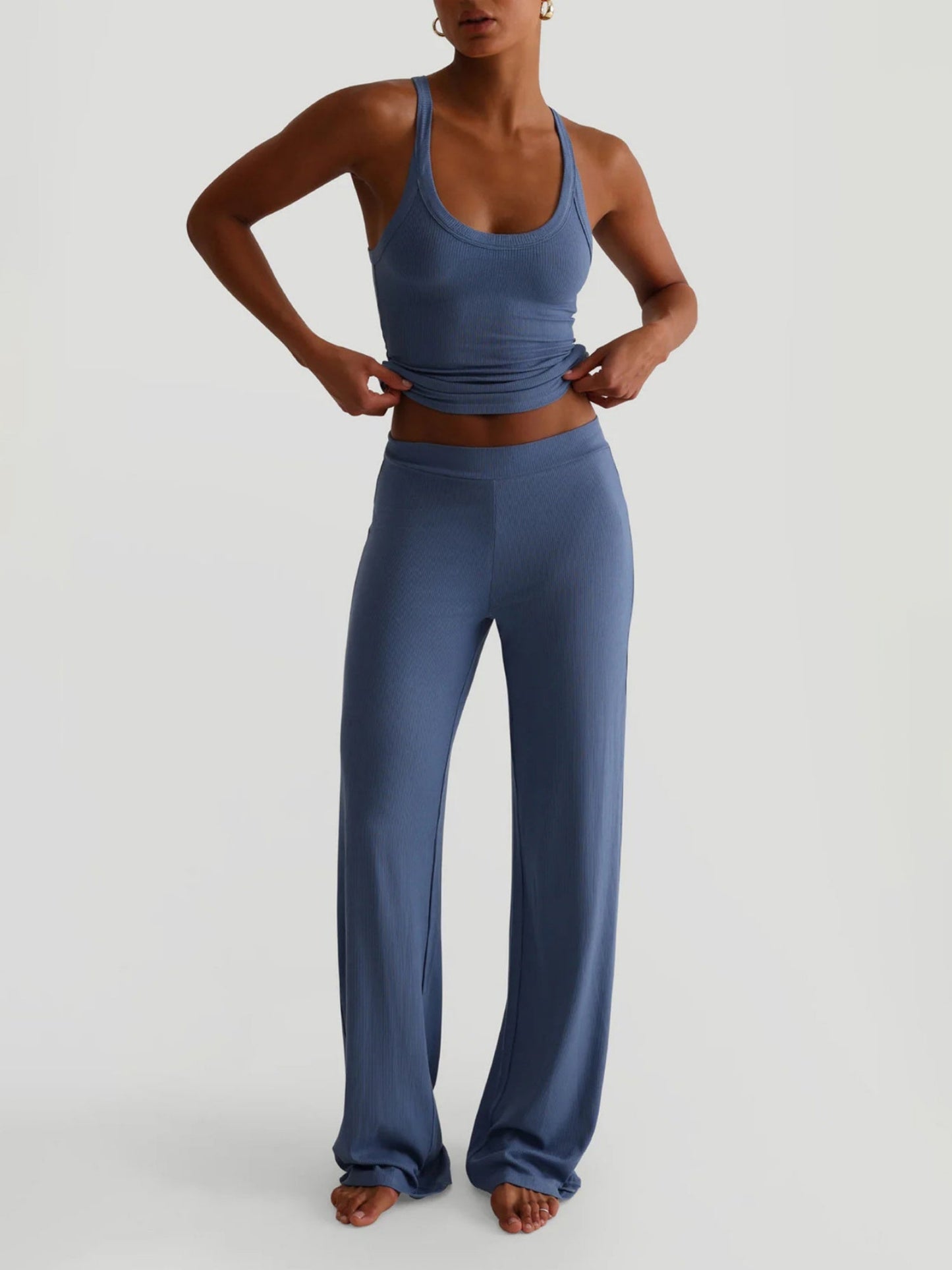 Tank Top Bodycon Trousers Exercise Yoga 2-piece Sets
