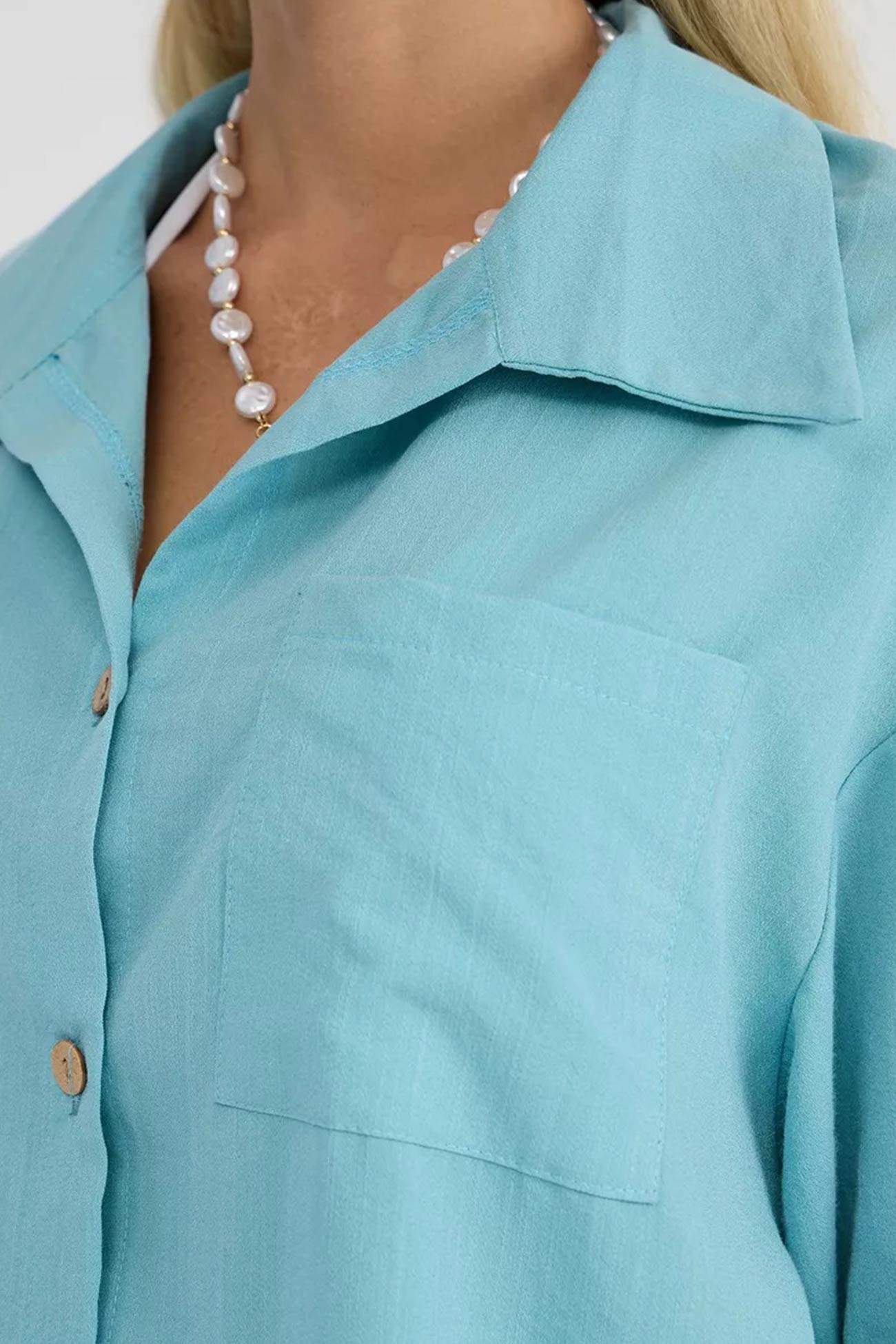 Solid Color Shirt Single-breasted Bermuda Shorts Set