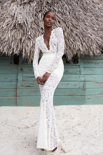 | Lace Cutout Bodycon Maxi Dress