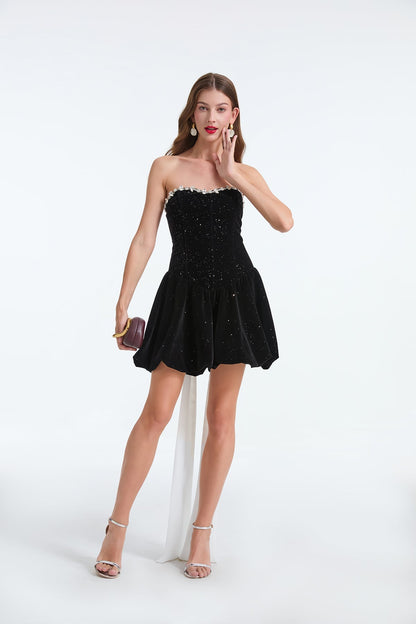 Formal Sleeveless Zipper Bow Boning Dress