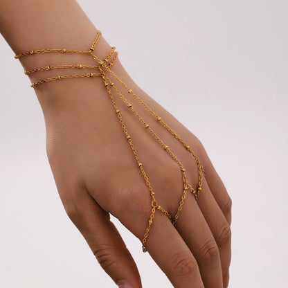 18K Gold Plated Stainless Steel Knuckle Finger Bracelet