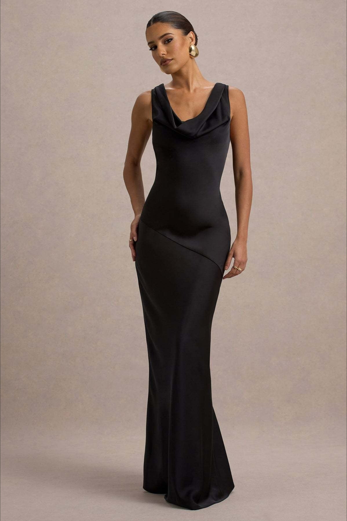 Elegant Satin Mermaid Backless Bodycon Dress