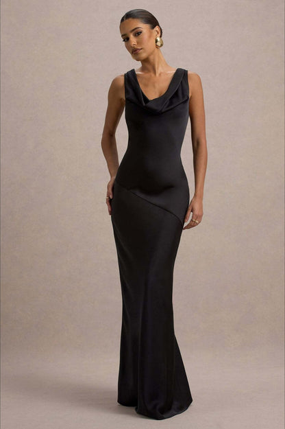 Elegant Satin Mermaid Backless Bodycon Dress