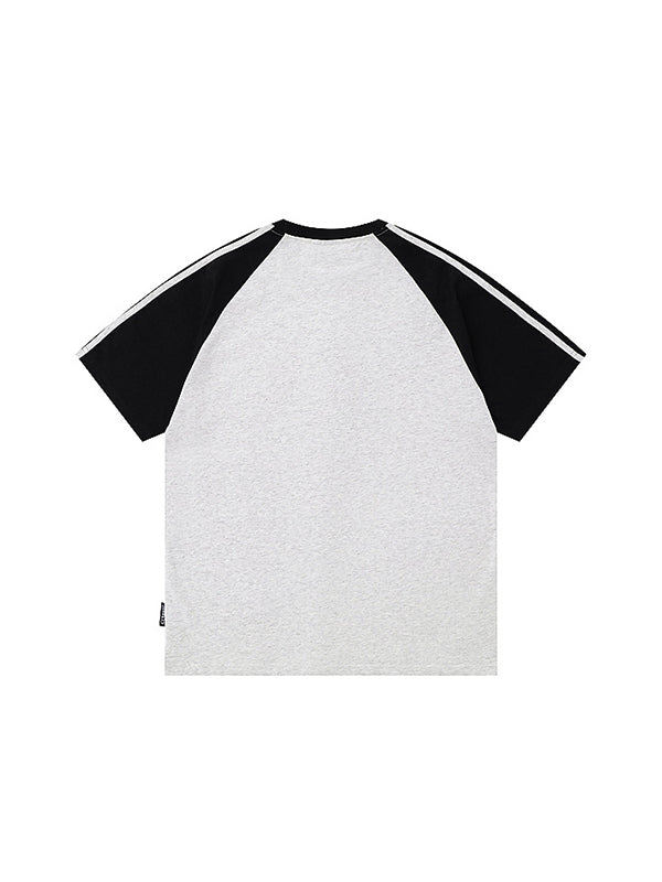 Contrast Stripes Oversized Short Sleeve Tee
