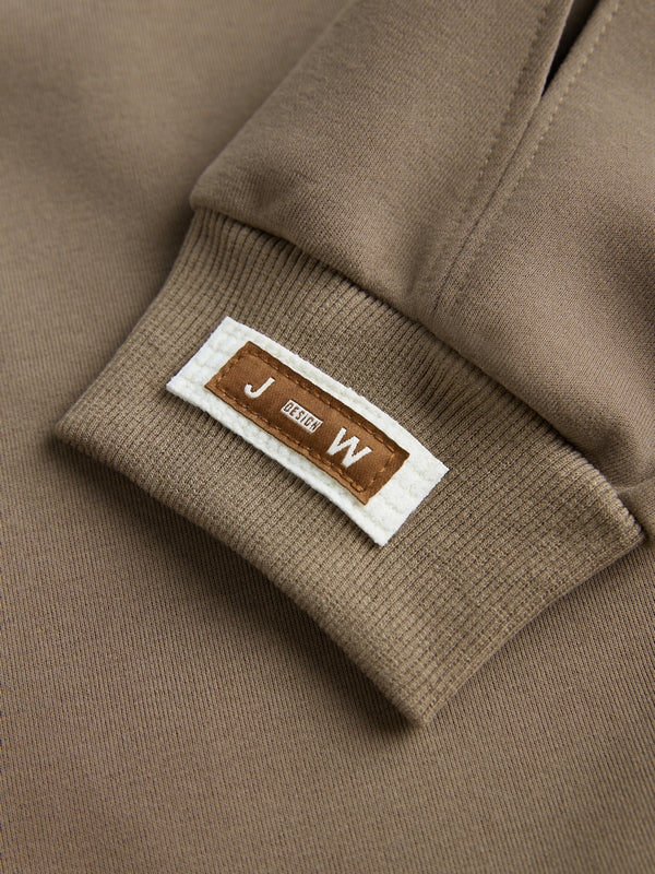 Solid Color Sleeve Embellished Oversized Hoodie