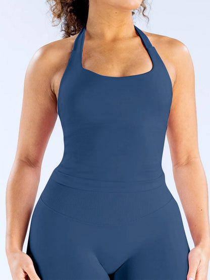 Seamless With Breast Pads Exercise Yoga Halter Top