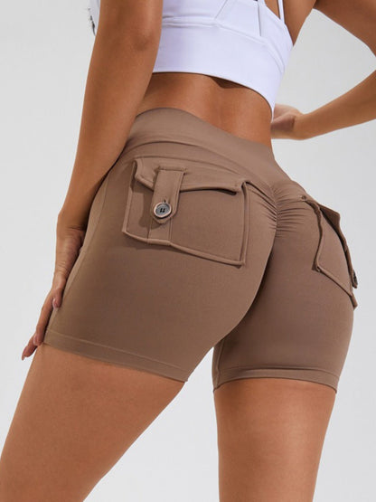 Bare-feel Pocket High-waisted, Tummy-flattening, And Butt-lifting Yoga Shorts