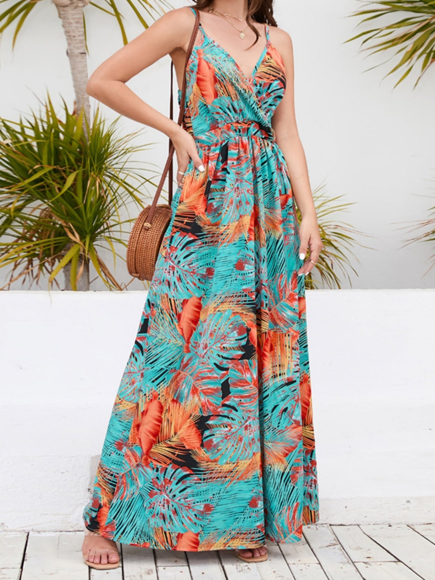 Floral Print Bohemia Camisoles Maxi Dresses