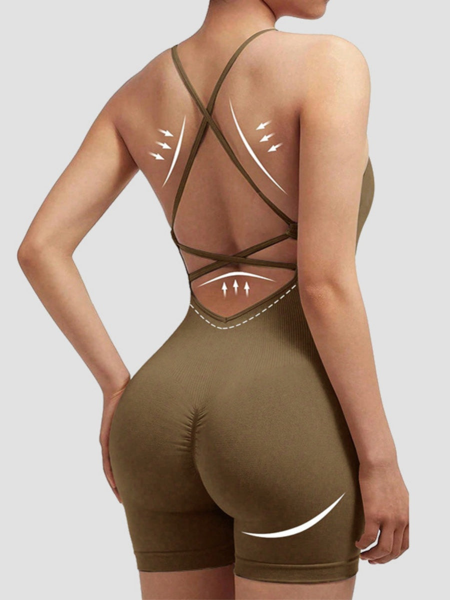 Backless Bandage Vest Yoga Sexy Hip Jumpsuits