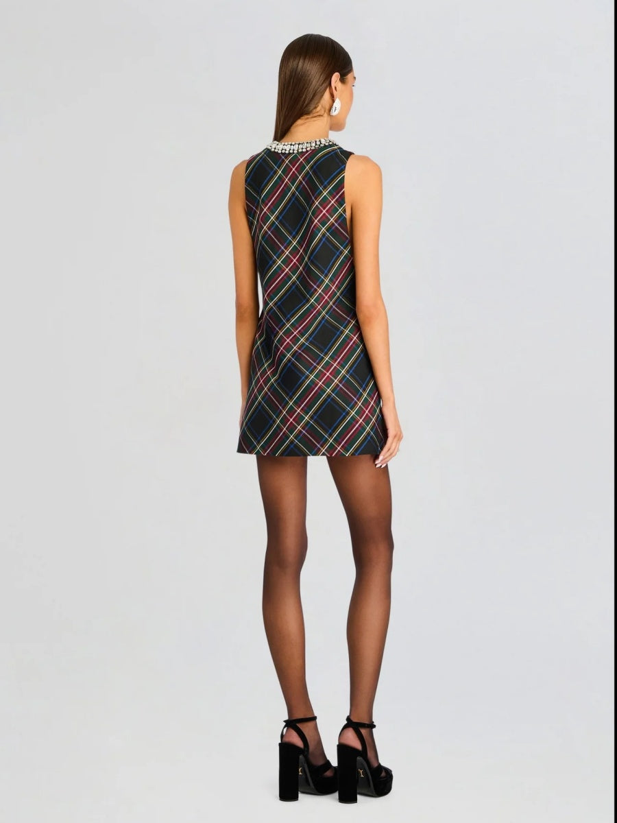 V-neck Rhinestone-studded Sleeveless Temperament Grace Parties Mini&Short Dresses