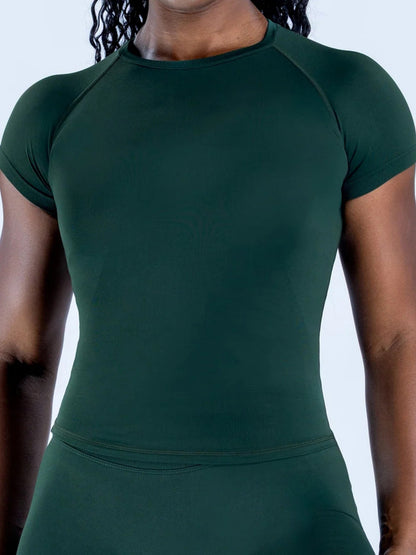 Seamless Quick-drying Moisture-wicking Exercise And Fitness Yoga Short-sleeved T-shirt