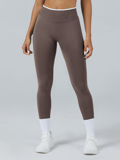 Color Matching Seamless High-waisted Hip Lift Exercise Yoga Pants