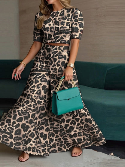Cropped Buttons Jacket Wide-leg High-waisted Pants Set 2-piece Sets