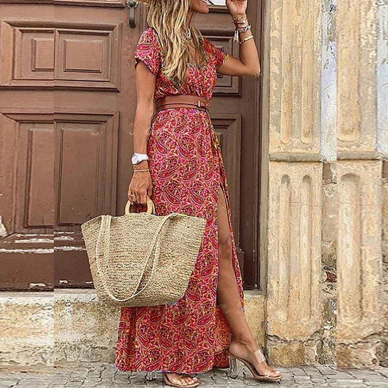 Boho Maxi Summer Sun Dress for Women