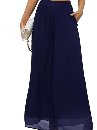 Leisure Chiffon Wide-leg Pants Loose-fit Pants