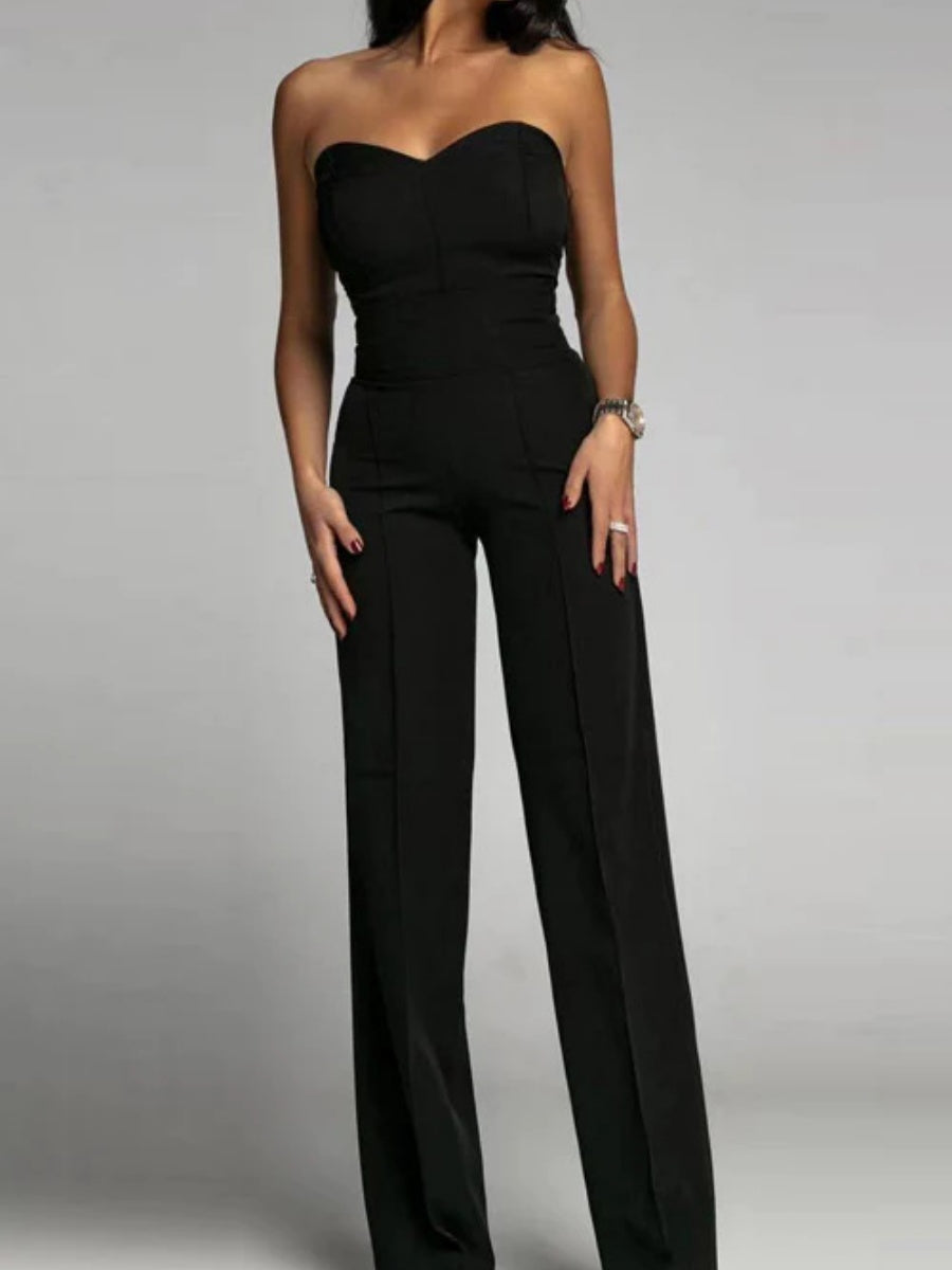 Tube Top Suit Trousers Straight-fit Leisure Sexy Jumpsuits