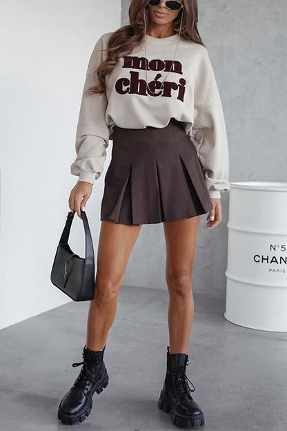 Margovil High Rise Pleated A-line Mini Skort