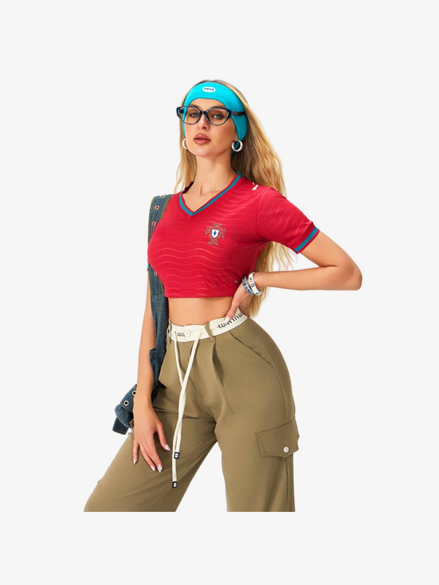 World Cup Football Babes' Crop Top Jersey – Short-Sleeve Sports Tank