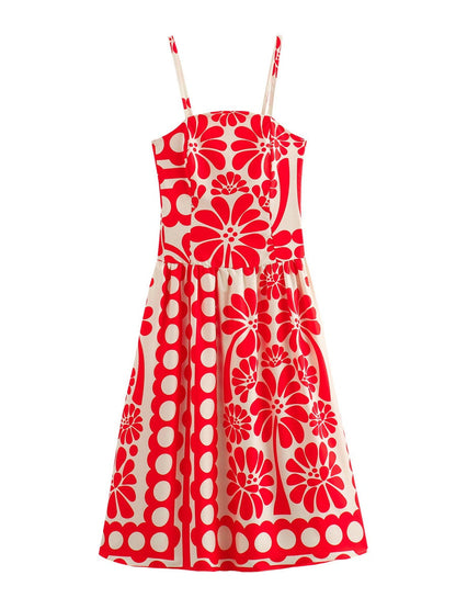 Printed Vacation Camisoles Maxi Dresses