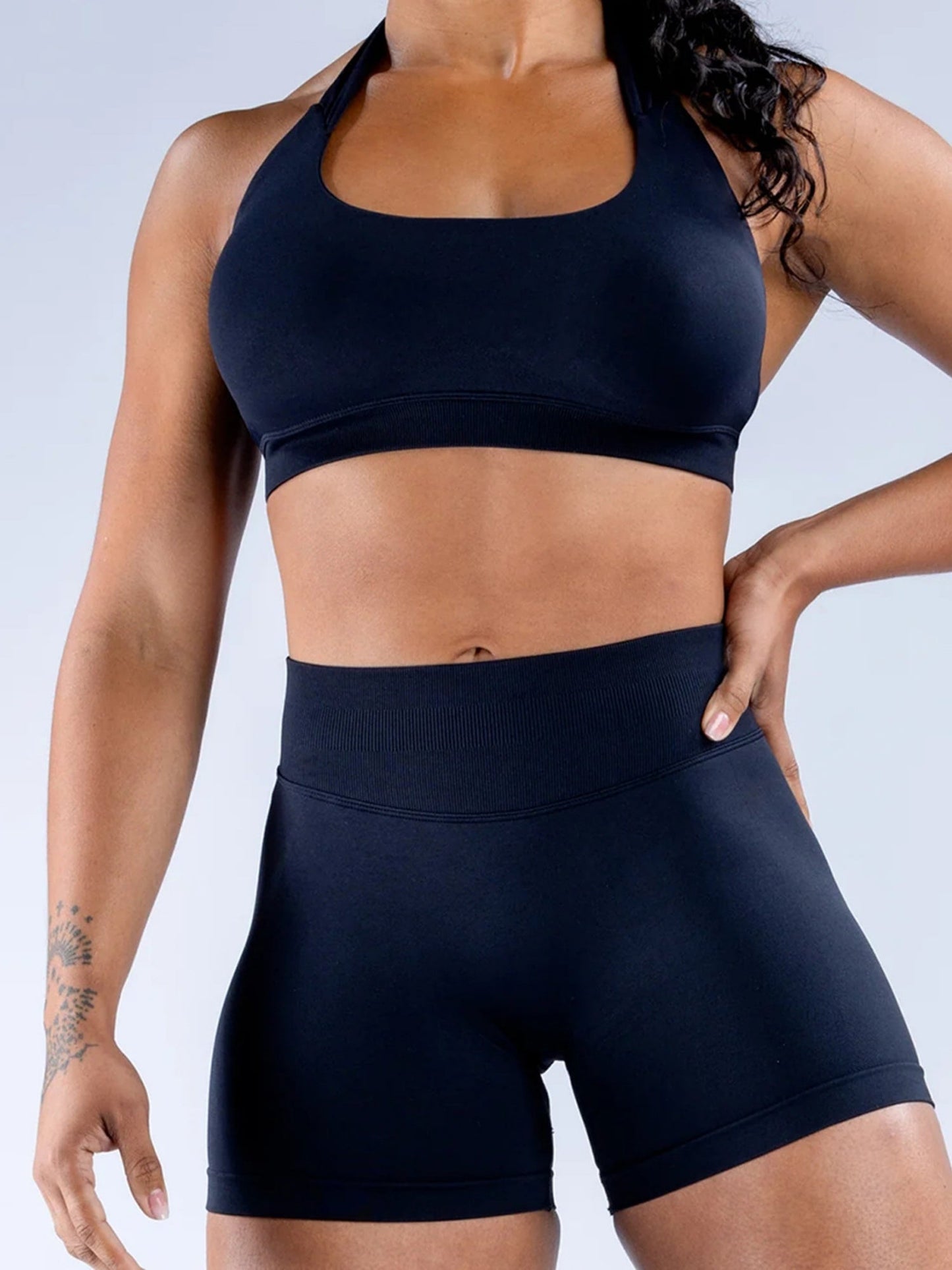 Seamless With Breast Pads Pleated Exercise Yoga Halter Bra Vest