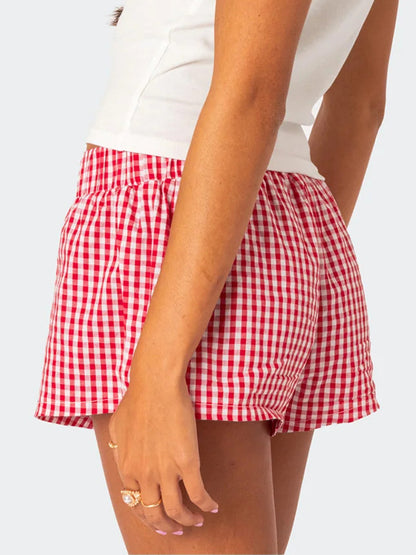 Solid color striped print Shorts