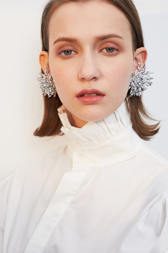 Floral Silver Earrings