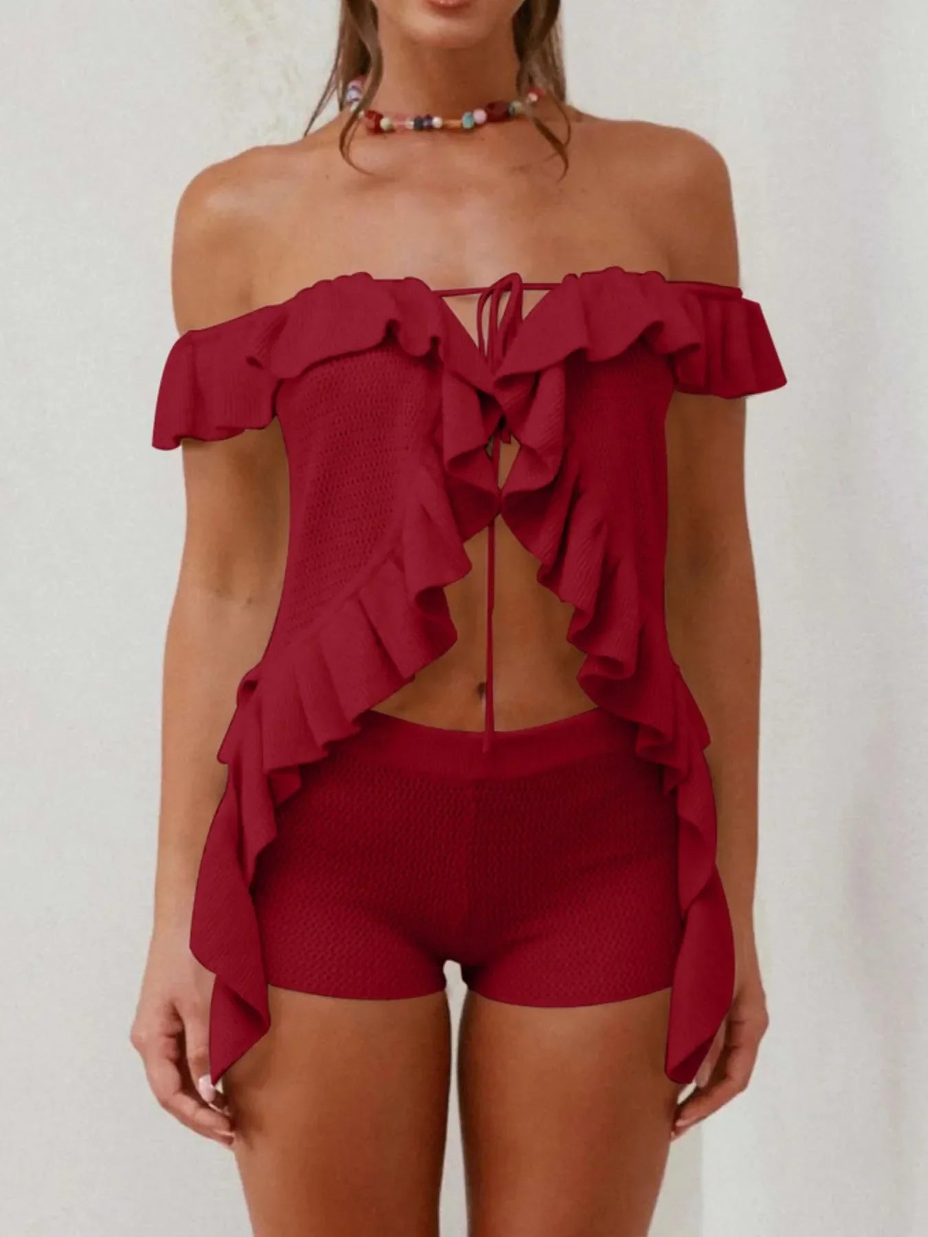 Hannah Knit ruffle Set