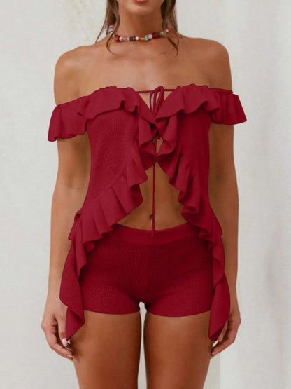 Hannah Knit ruffle Set
