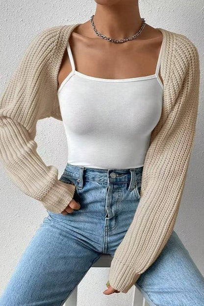 Ribbed Knit Long Sleeve Cardigan
