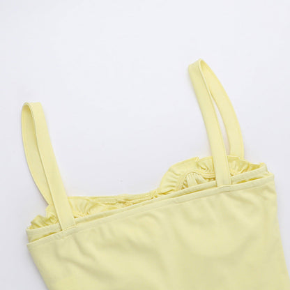 Sunflower Slit Dress-Yellow