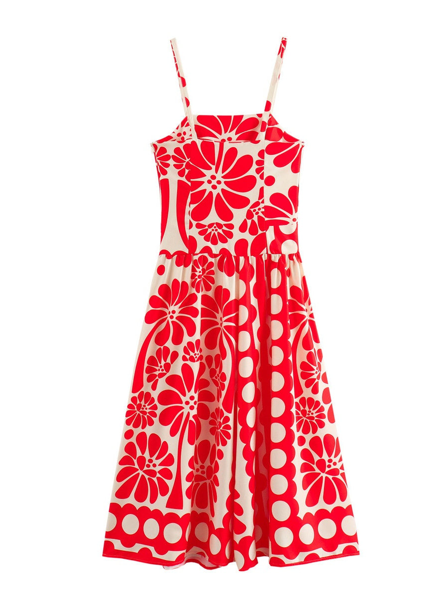 Printed Vacation Camisoles Maxi Dresses