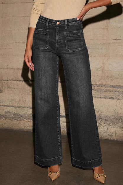 Margovil High Rise Double Patch Pocket Straight Leg Pants