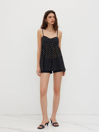 Leopard Print Chiffon Ruffle Tank Top