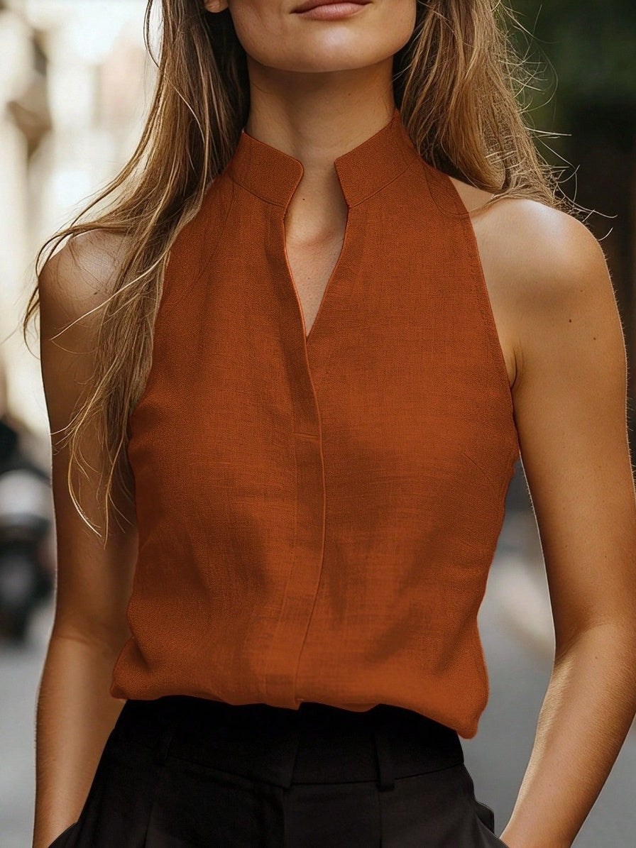Stand-up Collar Sleeveless Vest
