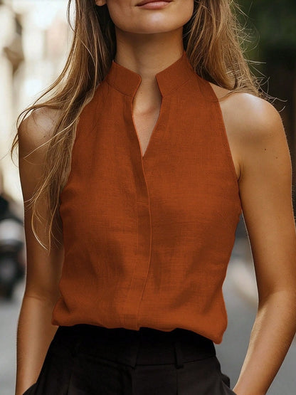 Stand-up Collar Sleeveless Vest