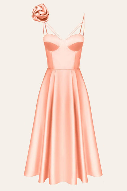 3D Flowers Shoulder Strap Formal Dress Maxi Dresses