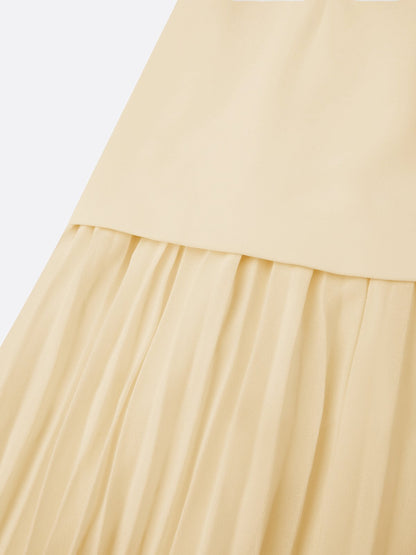 Women's Sleeveless Maxi Dress with Flowing Pleats – Elegant Bridesmaid Gown