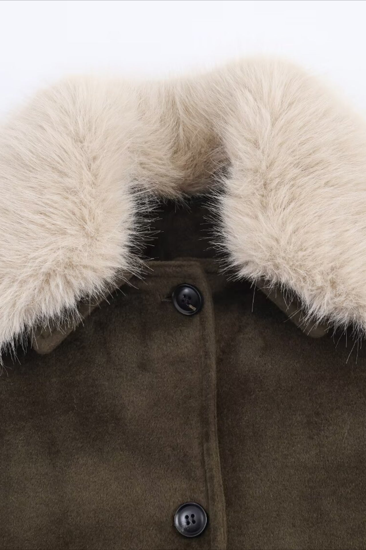 Textured Faux Fur Trim Jacket