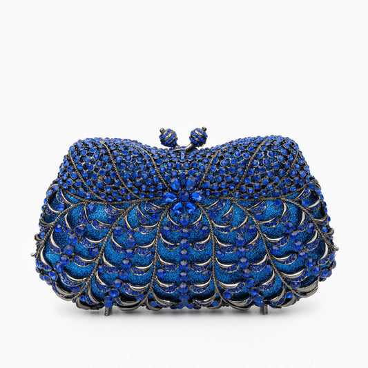 Blue Rhinestones Clutch Bag by Alyssa