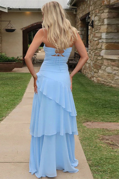 Chic Strapless Layered Elegant Prom Dress
