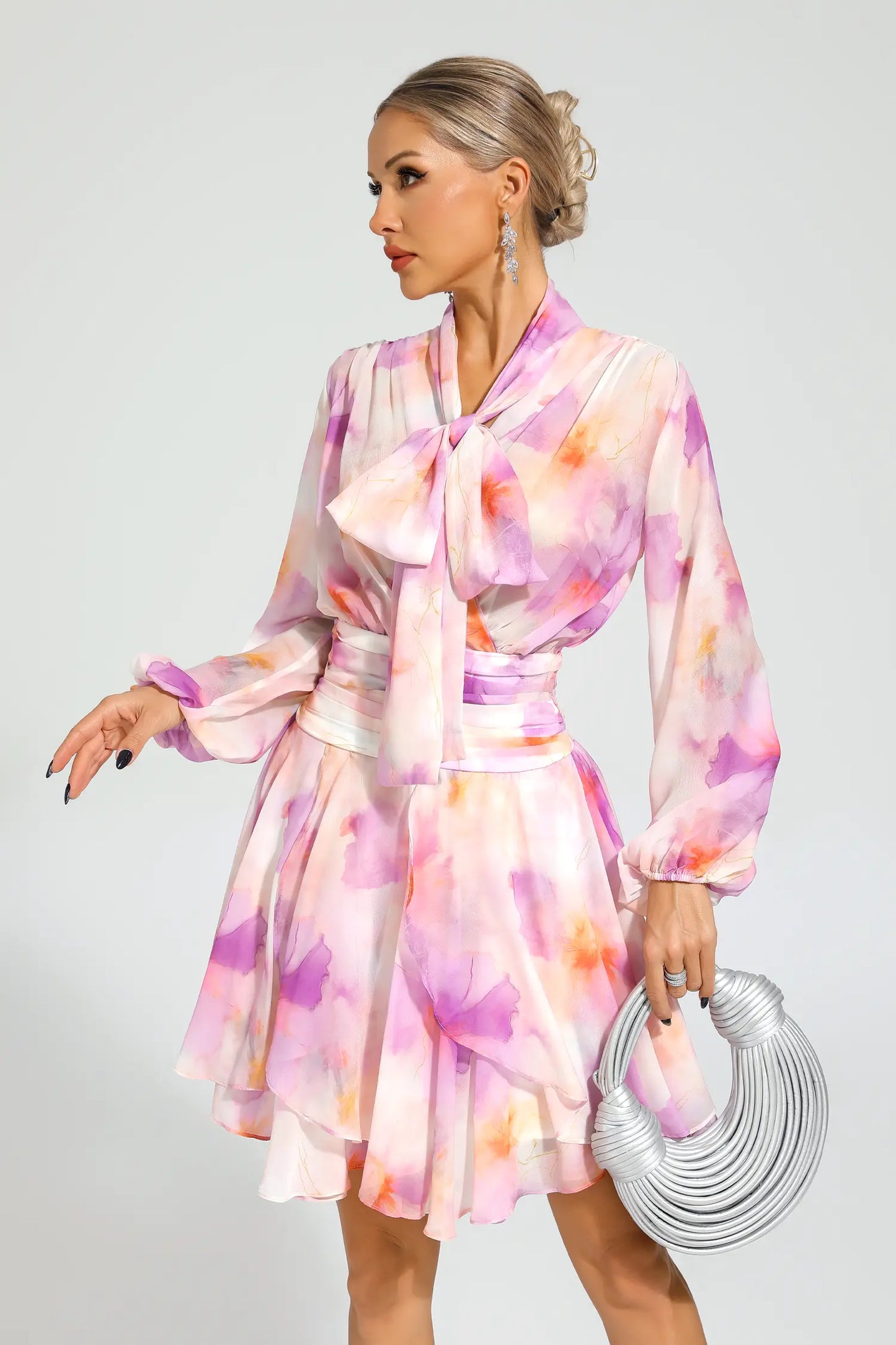 Sid Pink Floral Mini Dress