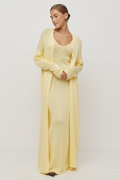 Solid V Neck Cotton Knit Bodycon Two Piece Set