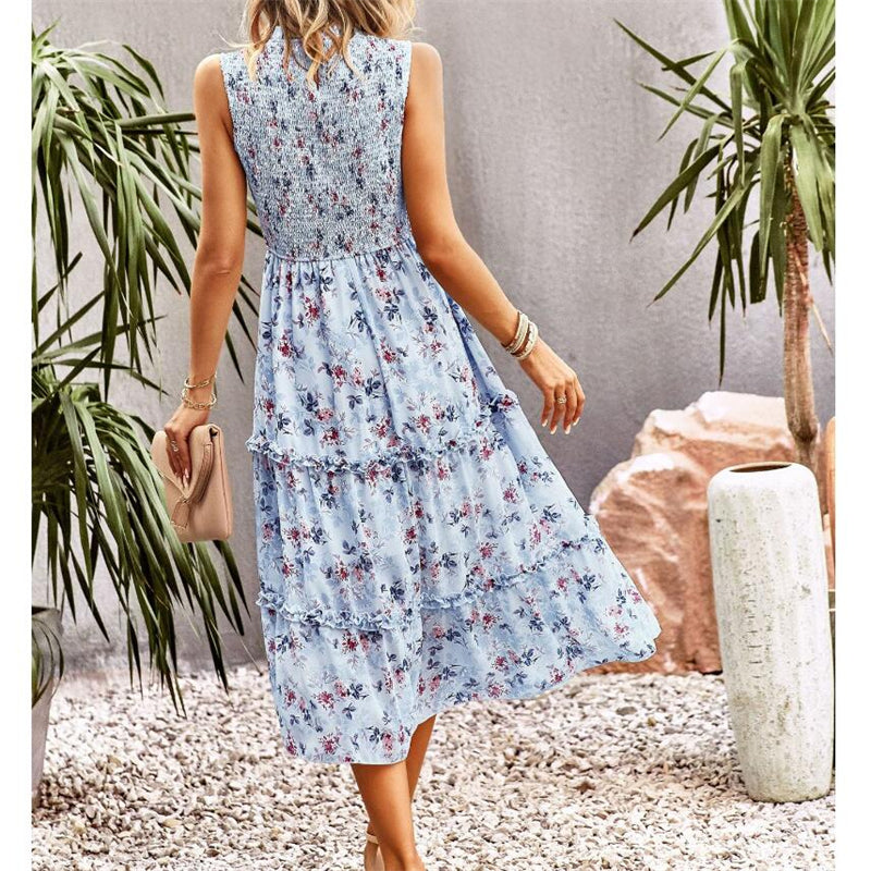 Sleeveless Floral Print Maxi Dress in Multiple Colors