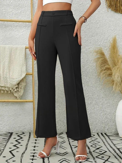 Slim-fit, Loose-fitting, Slightly Flared, High-waisted Straight-leg Trousers