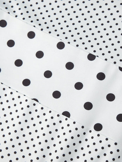 Polka Dot Retro Pleated Long Dress With A Halter Neck