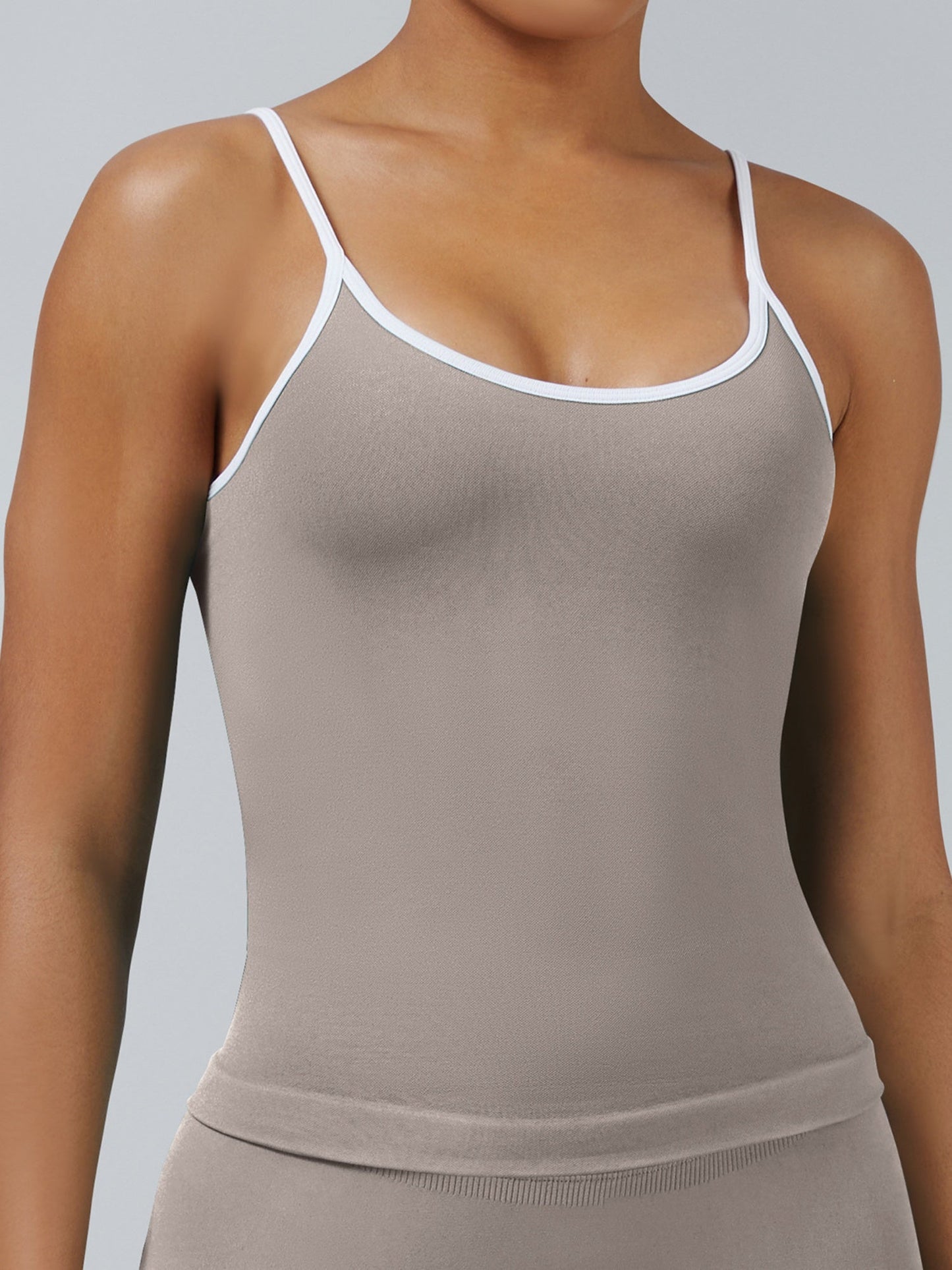 Color-blocked With Breast Pads Exercise Yoga Halter Top