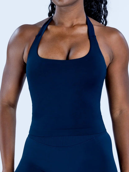 Seamless With Breast Pads Exercise Yoga Halter Top