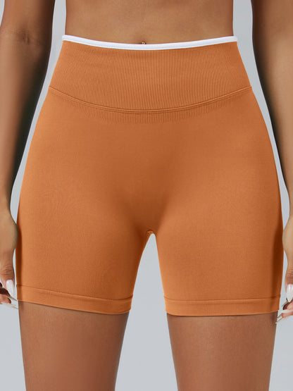 Color Matching Seamless High-waisted Hip Lift Exercise Yoga Shorts