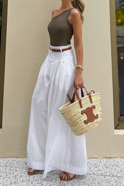 Pleated Loose Wide Leg Casual Pants